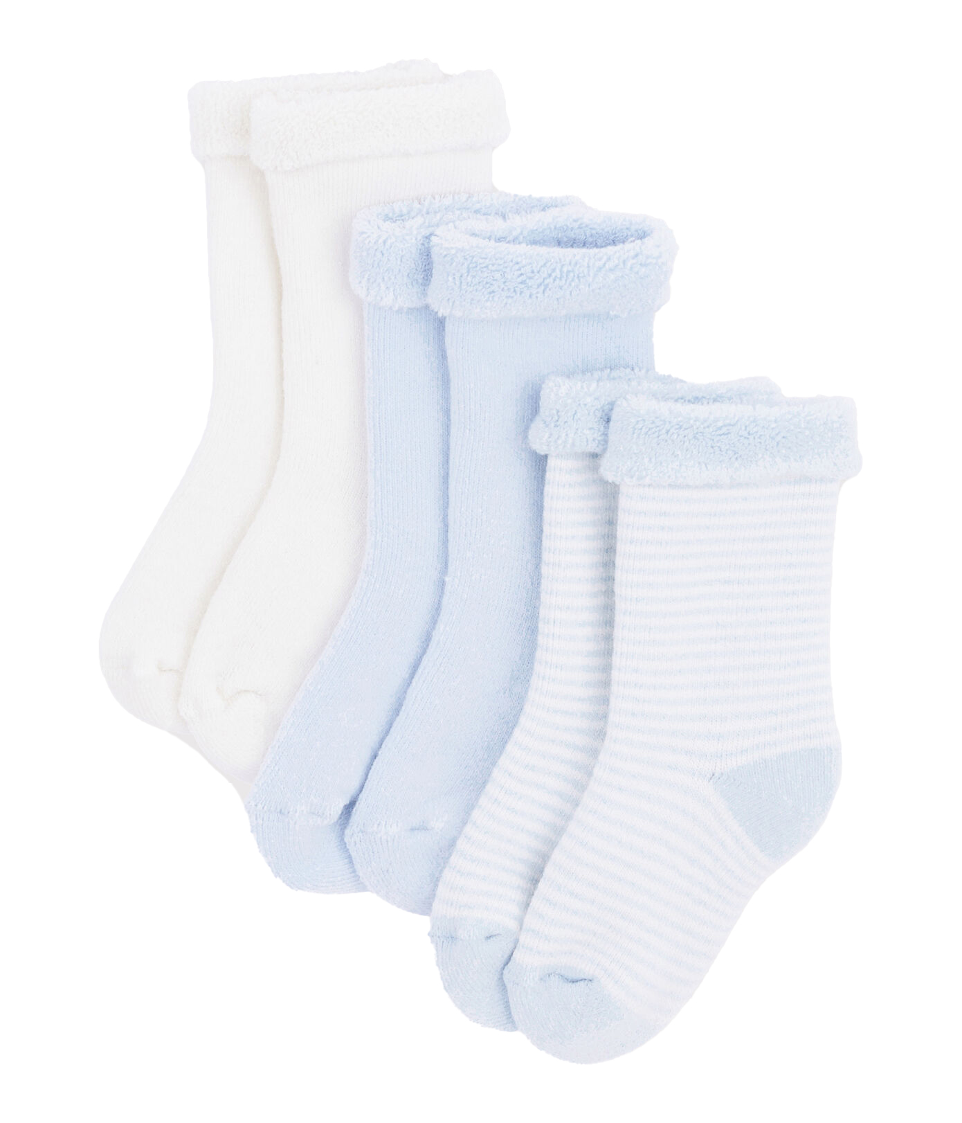 Petit Bateau Babies' Tri-pack Socks In Cielo