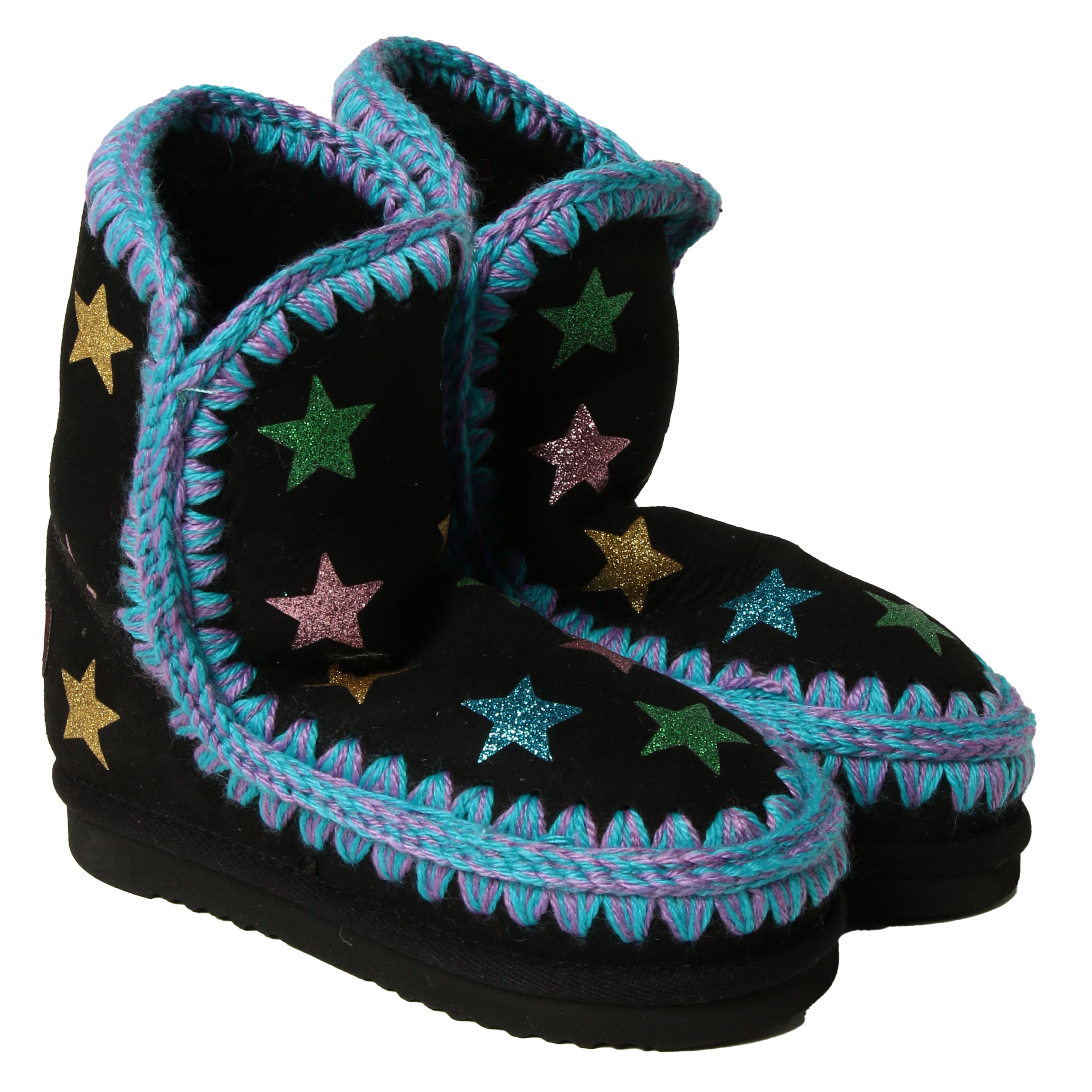 Mou Kids' Eskimo Boots With Stars In Nero