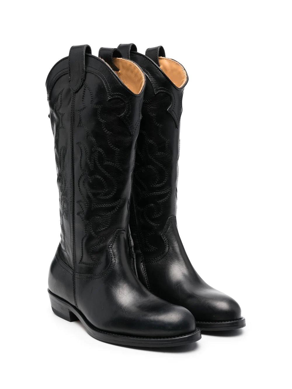 Gallucci Kids' Cowboy Knee-length Boots In Nero