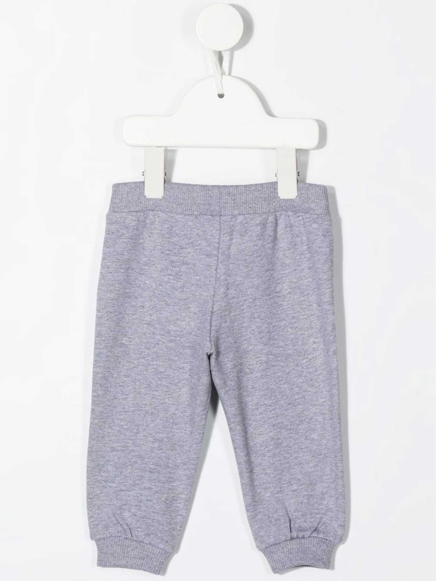 Shop Moschino Trousers With Logo In Grigio