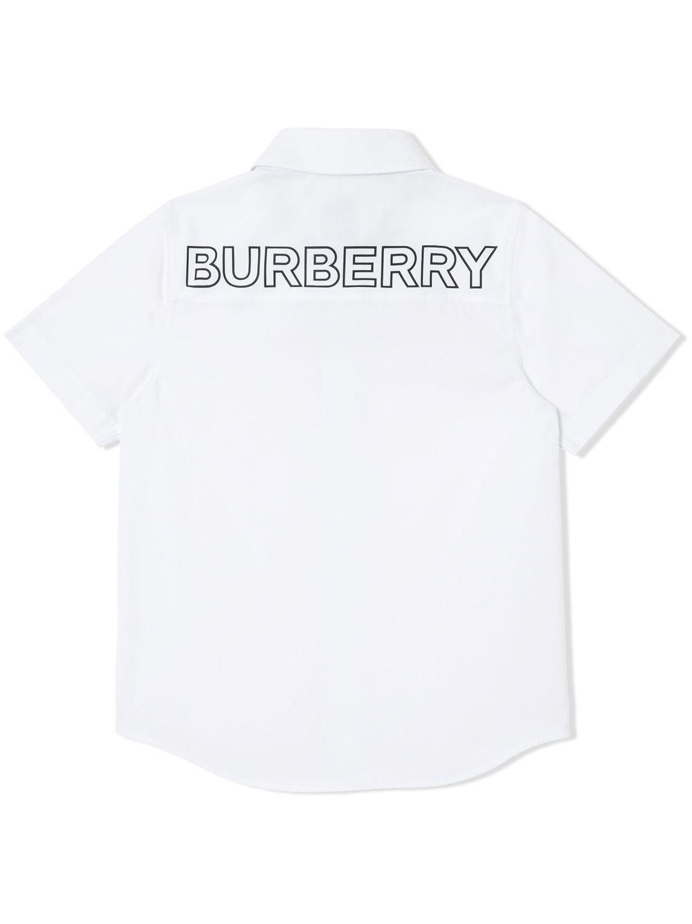 Shop Burberry Shirt With Logo On The Back In Bianco