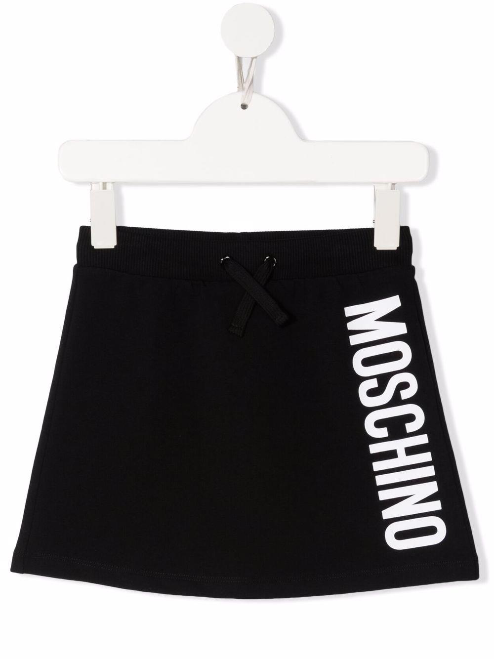 Moschino Skirt With Side Logo In Black