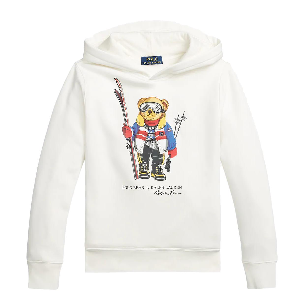 Ralph Lauren Kids' Sweatshirt With Hood And Logo In Bianco