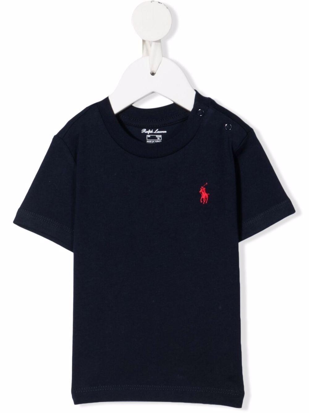 Ralph Lauren Babies' T-shirt Blu Con Logo Rosso