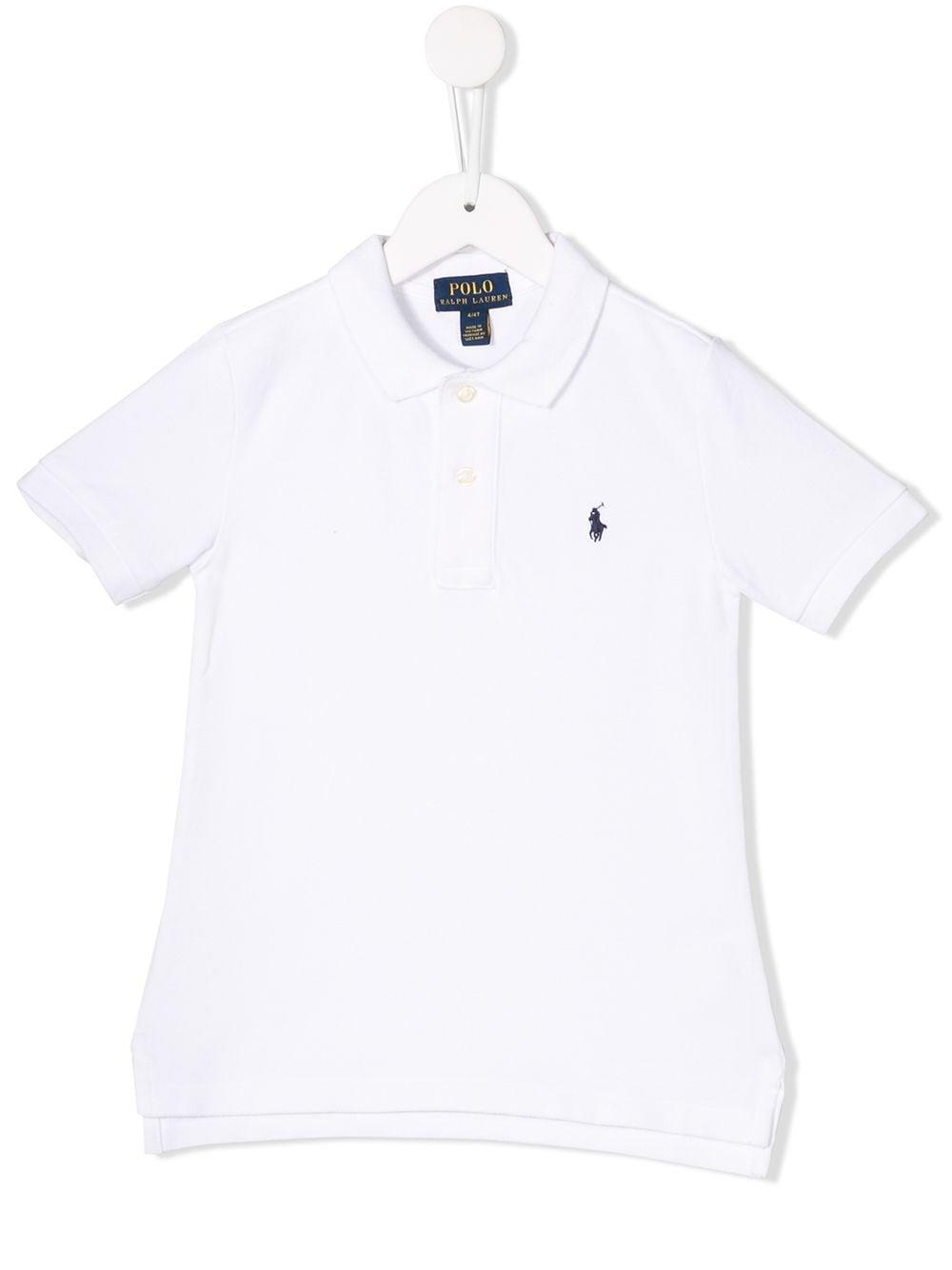 Shop Ralph Lauren White Polo With Blue Logo In Bianco