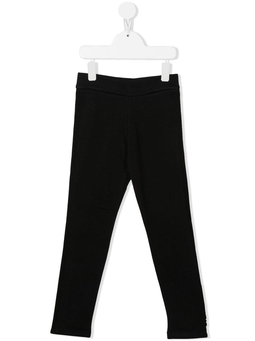 Moncler Kids' Trousers With Logo In Nero